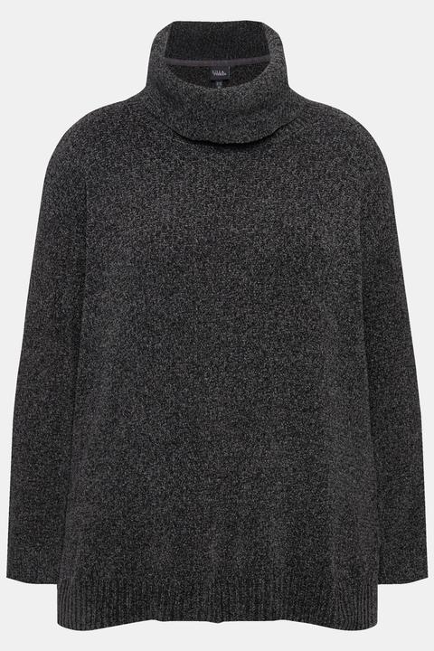 Produktbild Ulla Popken Chenille-Pullover, Oversized, Stehkragen, Langarm (60)