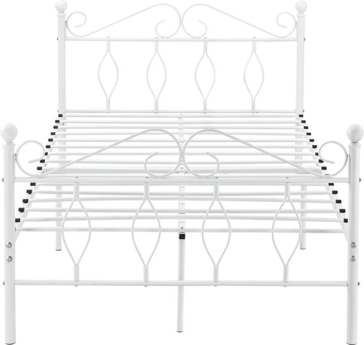 Image du produit En.Casa Lit en métal Apolda 120x200 cm lit pour jeunes avec matelas en mousse froide jusqu'à 300kg Blanc (120 x 200 cm)