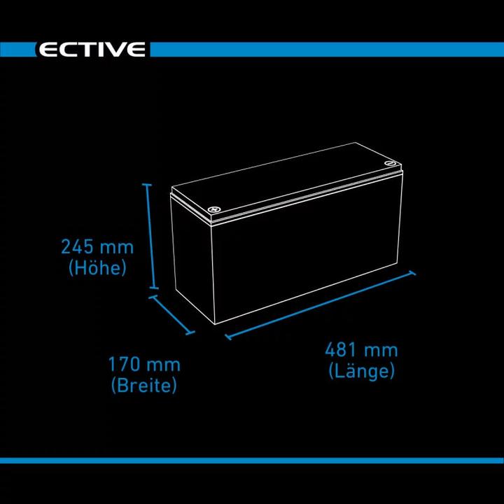 Actual product image Ective DC 185 AGM Deep Cycle 185Ah Versorgungsbatterie (12 V, 185 Ah)