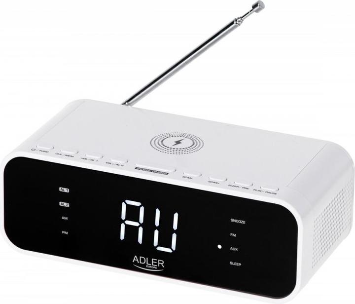 Actual product image Adler Alarm Clock su Belaidės Charger AD 1192W AUX in, Baltas, Alarm function