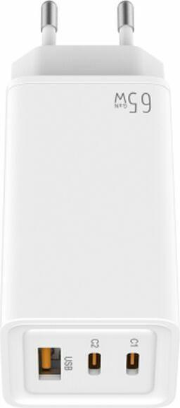 Actual product image Leotec Cargador 65w Gan Carga Rapida 2 USB Tipo-C Pd 1 USB-A Blanco (65 W)