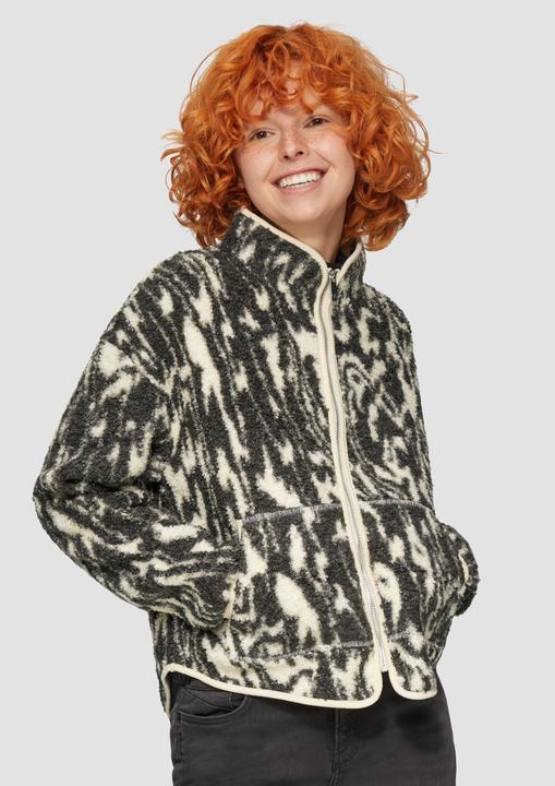 Produktbild s.Oliver Sweatshirt Teddyjacke mit All-over-Print (S)