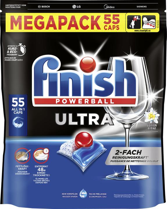 Finish Ultra Spülmaschinen Caps (Tabs, 55 Waschgänge)