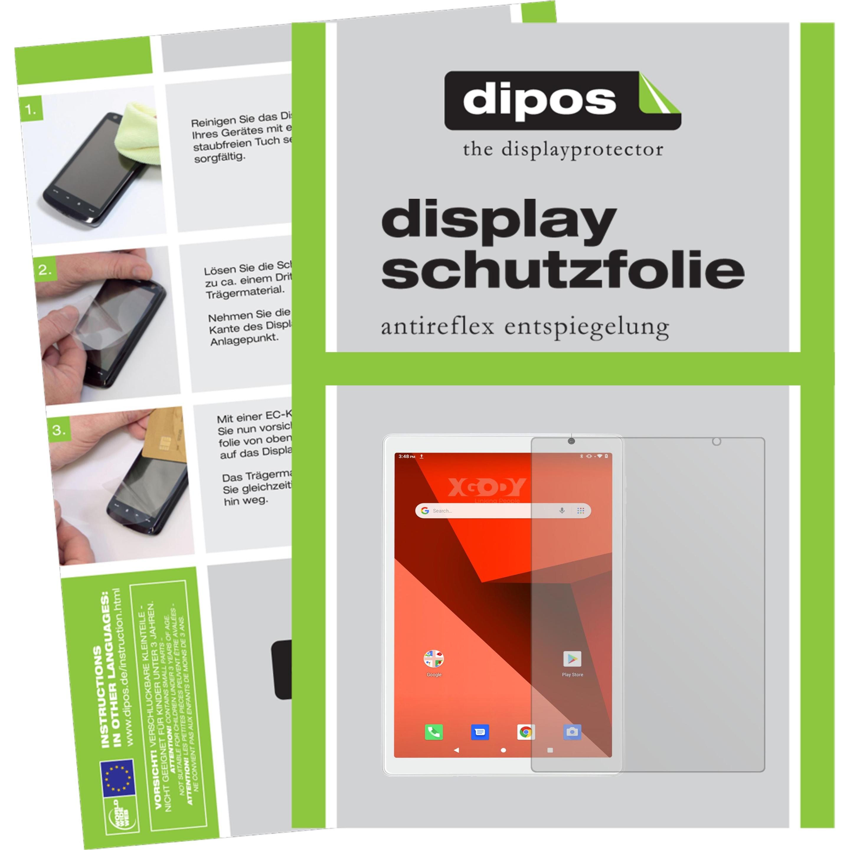 Dipos Displayschutzfolie Antireflex (2 Stück, Xgody Y101), Tablet Schutzfolie