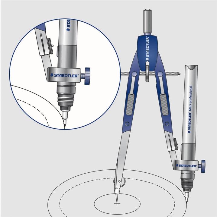 Produktbild Staedtler Schnellverstellzirkel Mitteltriebsspindel, Stifthalter