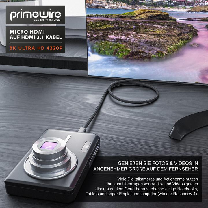 Immagine prodotto Primewire Micro HDMI – HDMI (3 m, HDMI, 2.1)