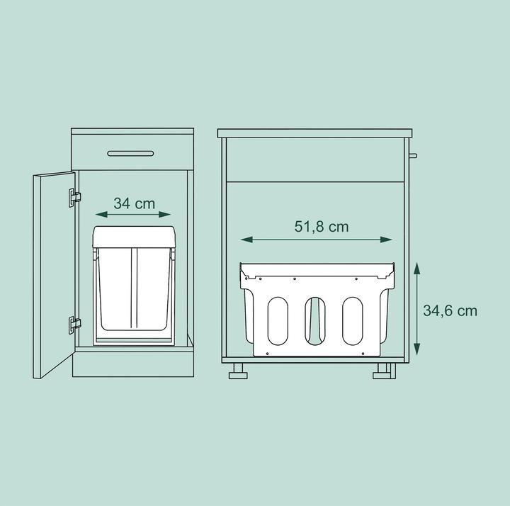 Produktbild Relaxdays Einbaumülleimer L (15 l)