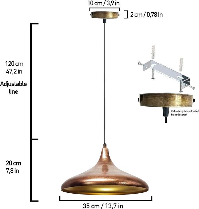 Produktbild Bamyum Champion Pendelleuchte Kupferfarbe (E27)