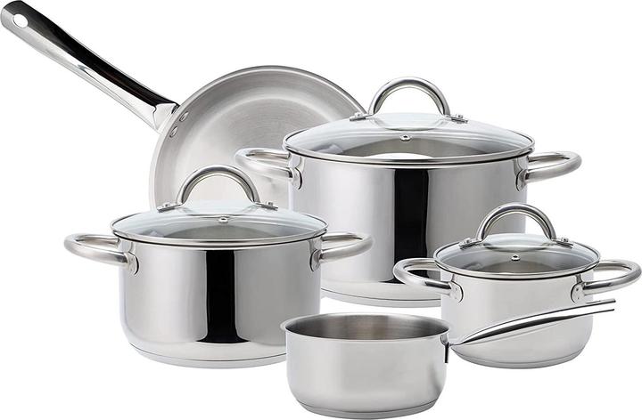 Echtwerk EW-TS-8010 Kochtopf-Set 8tlg aus Edelstahl, silber (Pot, Stainless steel)