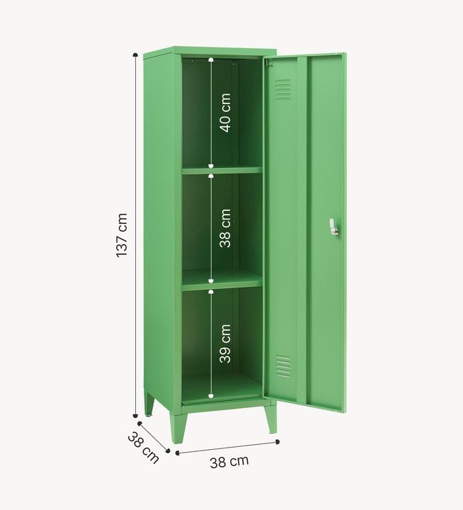 Produktbild En.Casa Einzelspind Kurikka 137x38x38 cm Apfelgrün (38 x 38 x 137 cm)