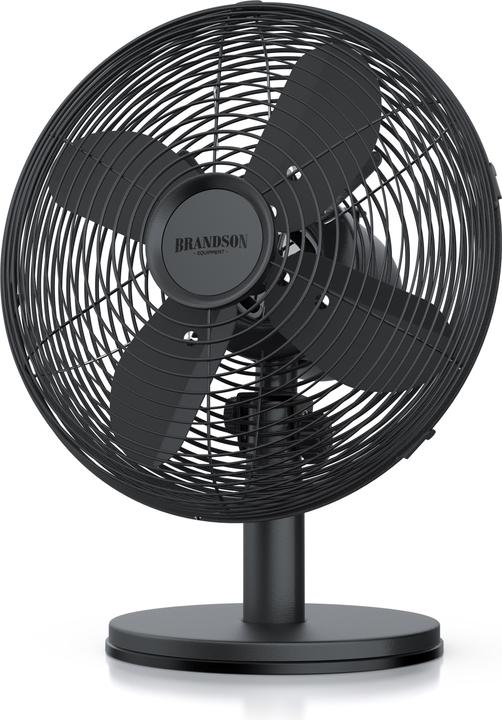 Brandson Tischventilator, Retro Design, Oszillation, Neigungswinkel ca. 40°, Metallgehäuse, 30W, schwarz (50 dB)