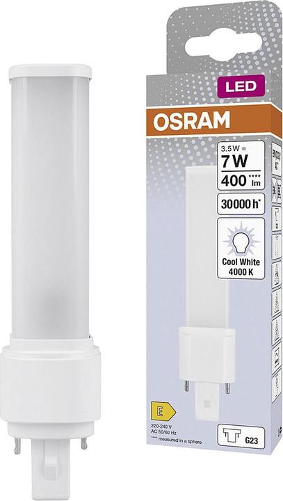 Actual product image Osram Dulux S (G23, 3.50 W, 400 lm, 1 x, E)
