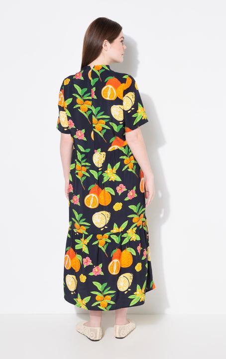 Produktbild Ulla Popken Maxikleid, Volantsaum, A-Linie, Kelchkragen, Halbarm (50, 52)