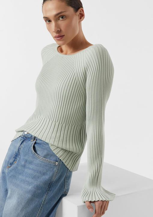 Actual product image Comma Strickpullover Feinstrickpullover mit Raglan und Strukturwechsel im Rippstrick (48)