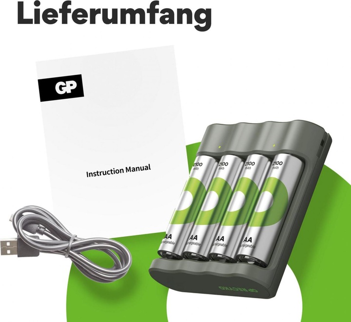 Actual product image GP Batteries Battery Recharger (1 pcs., AA, 2100 mAh, Battery + charger)