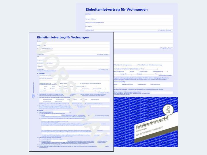 Energie-Label Avery 5 Mietverträge 2849 A4 4 seitig mit Hausordnung (4 x)