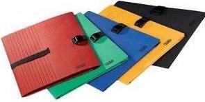 Immagine prodotto Elba Cartella portadocumenti CLIP'N GO, DIN A4, in cartone, ingrandibile blu, chiusura in tessuto (A4, 10 x)