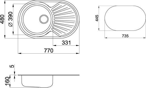 Immagine prodotto Elleci Special Round 770 Acciaio inossidabile (48 cm, 77 cm)