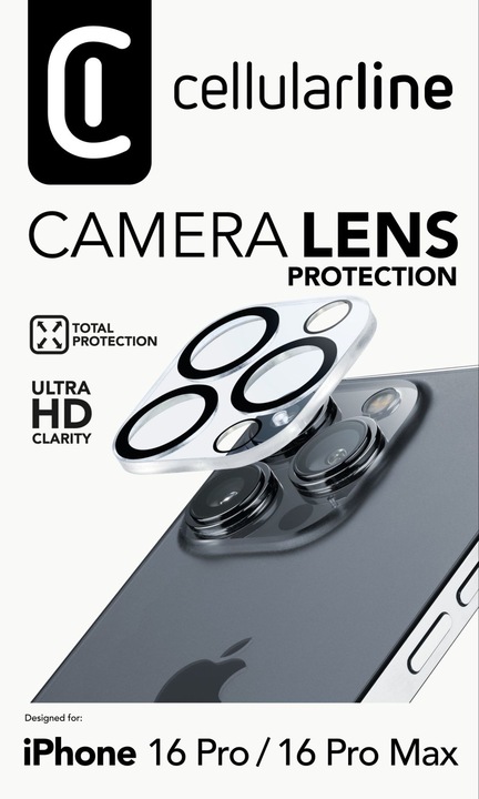 Produktbild Cellularline Camera Lens (1 Stück, Apple iPhone 16 Pro Max)