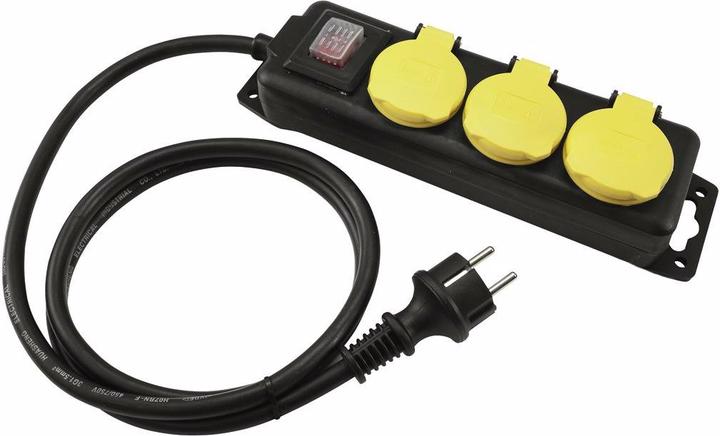 Actual product image Eurolite Power strip 3-fold IP44 sw 3m (3x, CEE 7/3, 3 m)