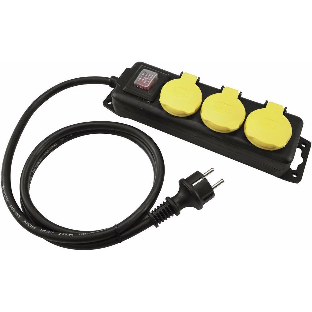 Eurolite, Steckdosenleiste, Steckdosenleiste 3-fach IP44 sw 3m (3 x, CEE 7/3, 3 m)