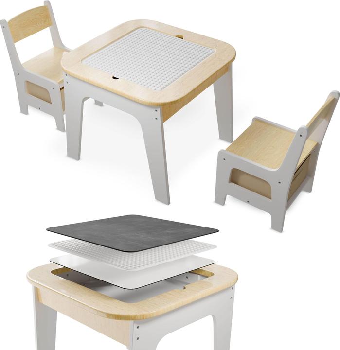 Juskys Kindersitzgruppe Milou (Chaise haute, Table des enfants)