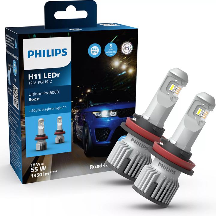 Actual product image Philips Ultinon Pro6000 Boost 11362U60BX2 Car headlights bulb (H11)