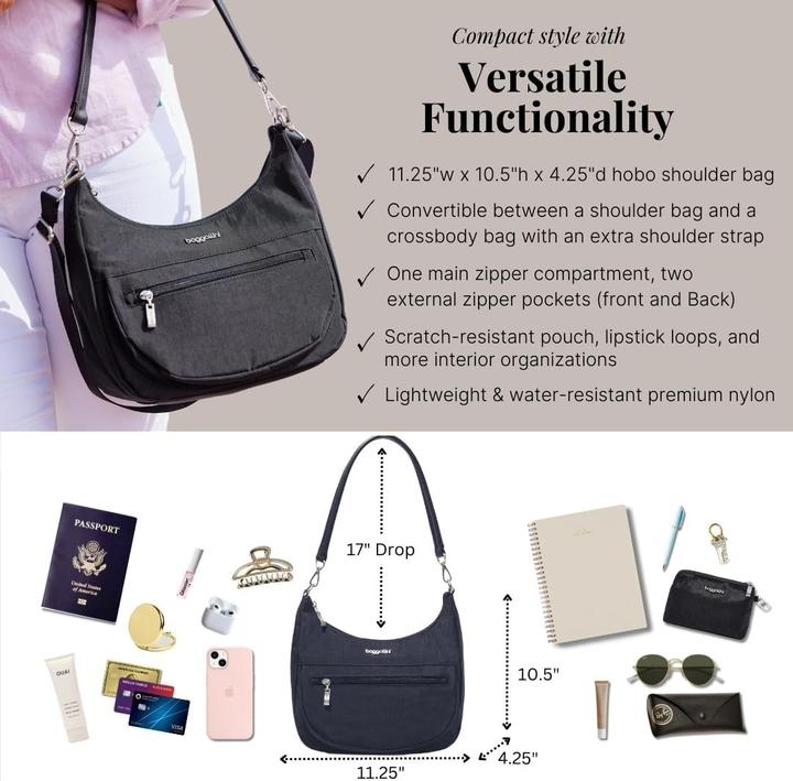 Actual product image Baggallini Modern Pocket Half Moon Bag