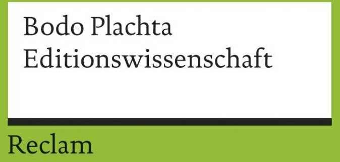 Produktbild Editionswissenschaft (Deutsch, Bodo Plachta, 1997)