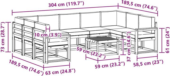 Produktbild vidaXL Outdoor-Sofa