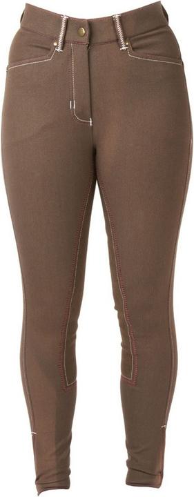 Actual product image Hy Equestrian Riding breeches in denim look with leather full seat (40)
