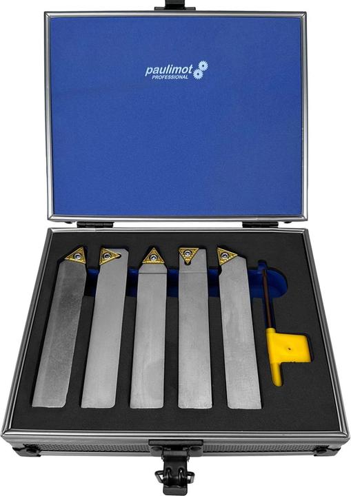 Actual product image Paulimot Turning tool set with indexable inserts, nickel-plated, 20 mm, 5-piece