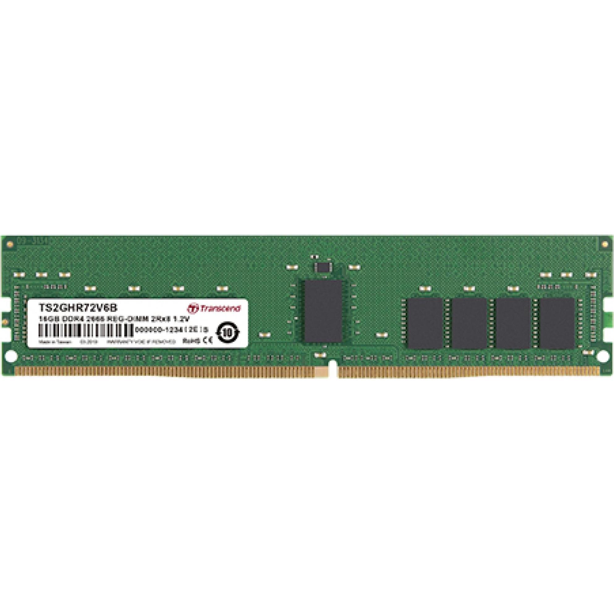 Transcend 16GB DDR4 2666 Registered DIMM 2Rx8 1Gx8 CL19 1.2V (2 x 8GB, 2666 MHz, DDR4-RAM, DIMM), RAM
