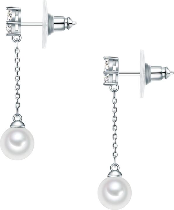 Produktbild Lulu & Jane Messing Zirkonia Muschelkernperle silber - 33530 (Messing)