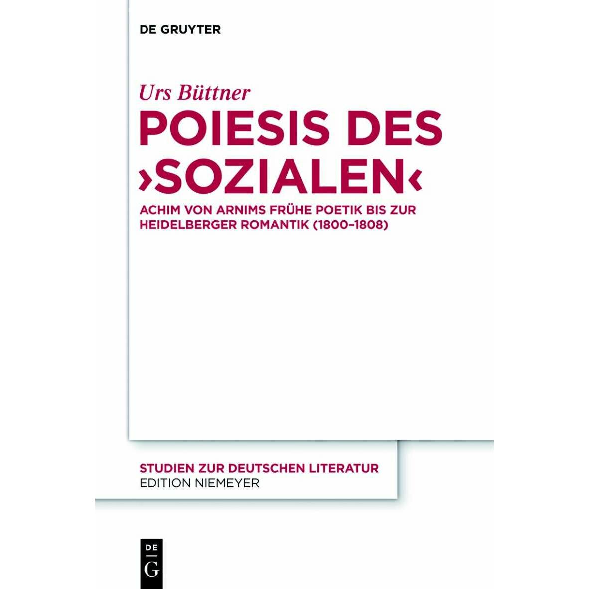 Poiesis des ‚Sozialen‘, Fachbücher von Urs Büttner