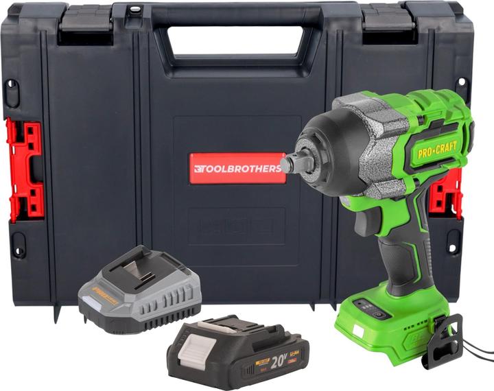 Produktbild Procraft PWA36bb Akku Schlagschrauber 20 V 850 Nm 1/2" Brushless + 1x Akku 2,0 Ah + Ladegerät + (Schlagschrauber)