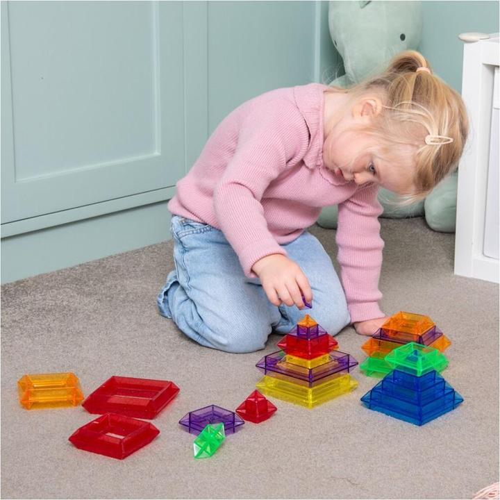 Image du produit TickiT Kit de construction de pyramide de couleur transparente – 30 pièces