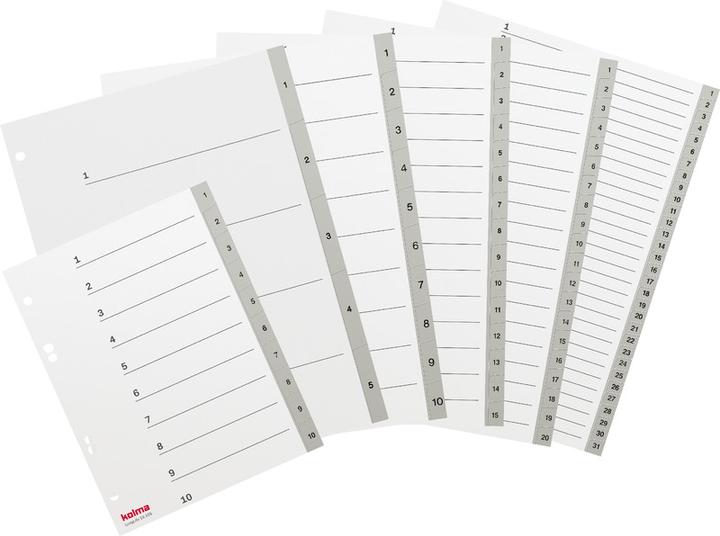 Actual product image Kolma Register A5 high superstrong 1-10 10-piece grey