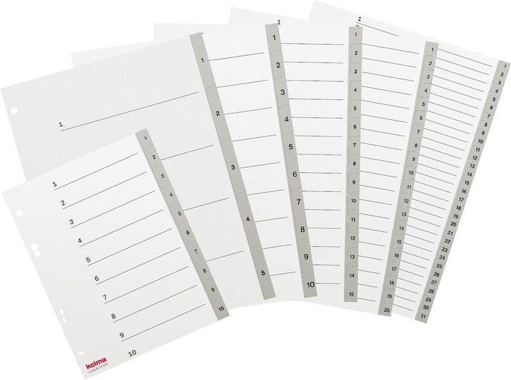 Produktbild Kolma Register A5 hoch superstrong 1-10 10-teilig grau