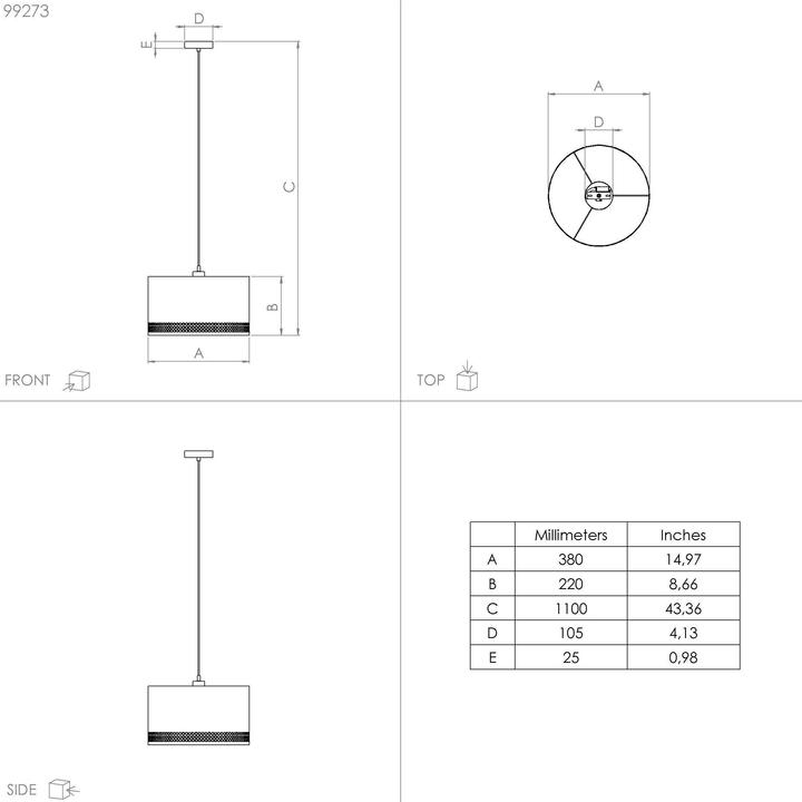 Image du produit EGLO Suspension ESTEPERRA 1x E27, noir/or (E27)
