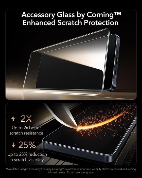 Actual product image ESR - Corning Gorilla Glass UltraFit™ - Samsung Galaxy S26 Ultra - Clear (Samsung Galaxy S26 Ultra)