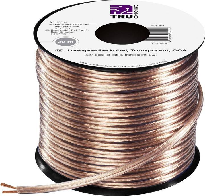 Actual product image Tru Components Loudspeaker cable (20 m, 2.50 mm²)