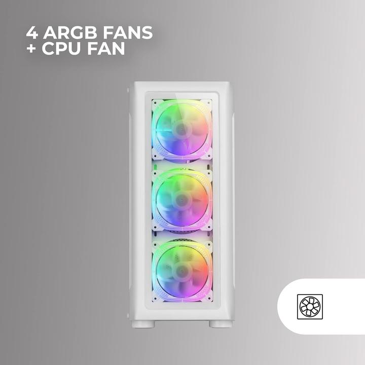 Produktbild Mars Gaming Boitier Grand Tour E-Atx Mc-Neo RGB Avec Panneau Vitré (Blanc) (ATX, E-ATX, mATX, Mini-ITX)