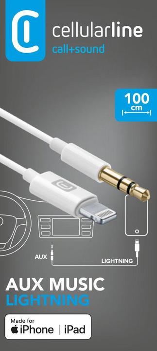 Produktbild Cellularline Lightning – 3.5 mm Klinke (1 m, AUX Kabel)
