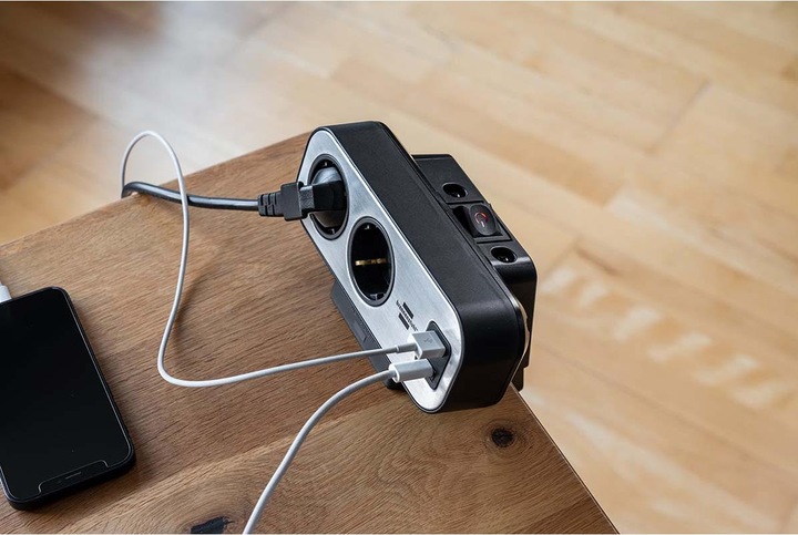 Actual product image Brennenstuhl Duplex desktop socket strip (9 x, CEE 7/3, 2 m)