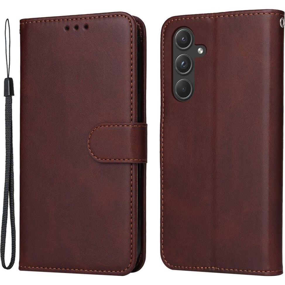 Thumbnail - Cover-Discount Galaxy A55 - Premium Handyhülle Etui braun (Samsung Galaxy A55), Smartphone Hülle, Braun