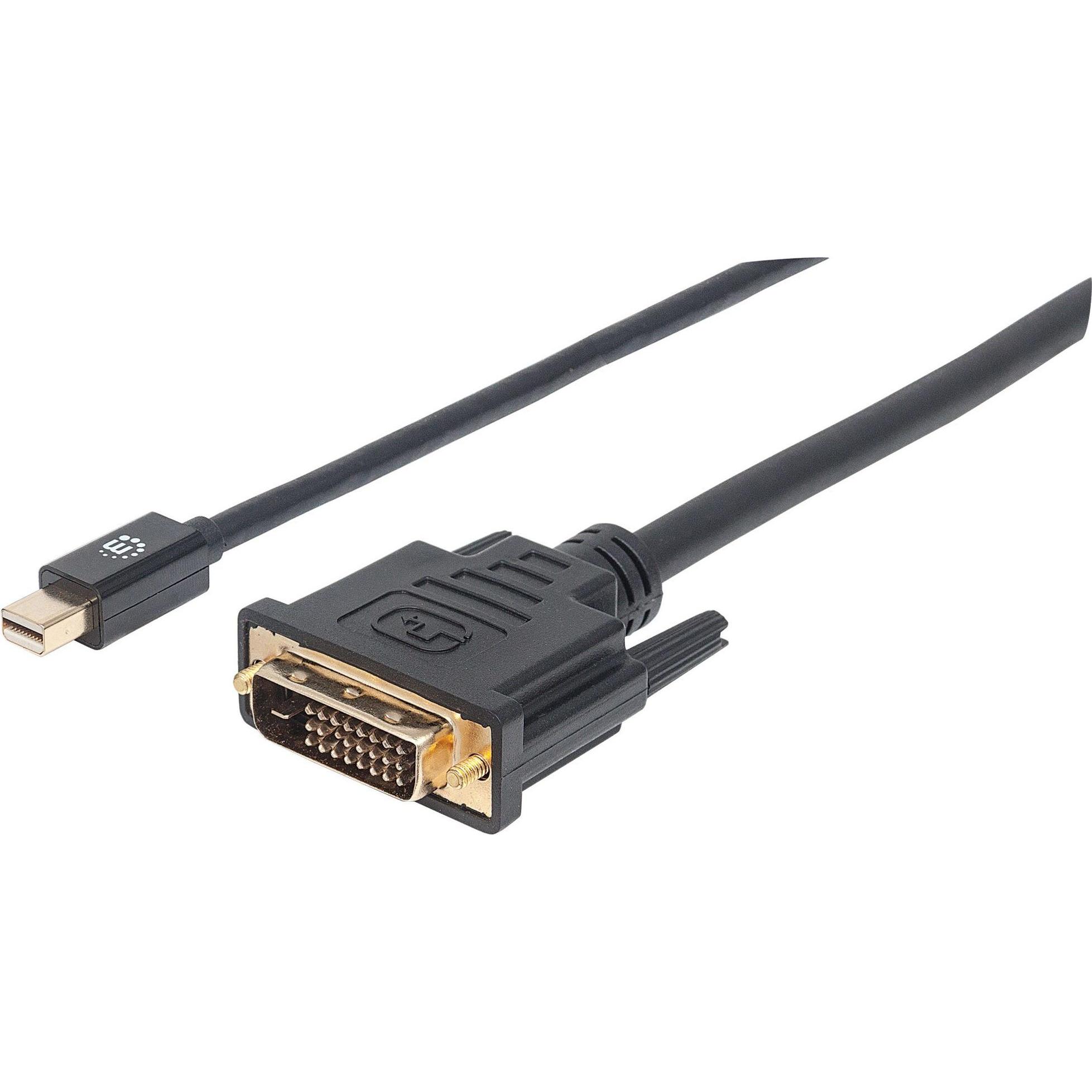 Manhattan Mini DisplayPort — DVI (1.80 m), Cavo video, Nero