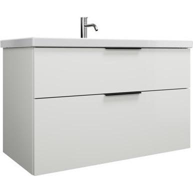 burgbad, Badmöbelset, Eqio Keramik-Waschtisch inklusive Waschtischunterschrank, Breite 1030 mm