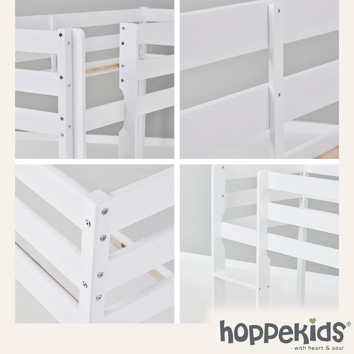 Actual product image Hoppekids ECO Comfort half high bed 70x160 cm with slats, White (70 x 160 cm)