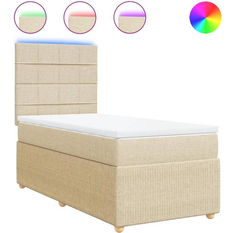 Thumbnail - VidaXL, Bett, Bo x springbett mit Matratze 90 x 200 cm Stoff (90 x 200 cm)